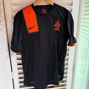 Nike Black and Orange KNVB Men's Jersey